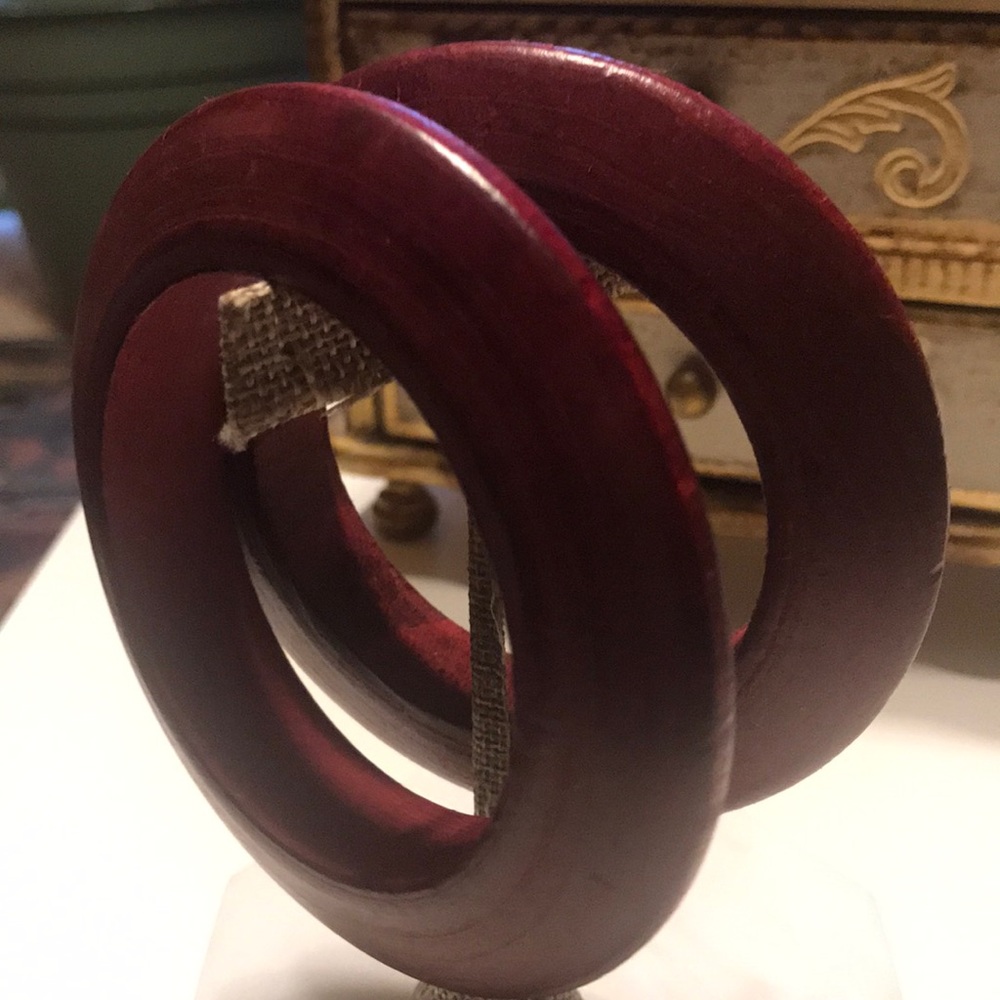 Real wood red stained bangles